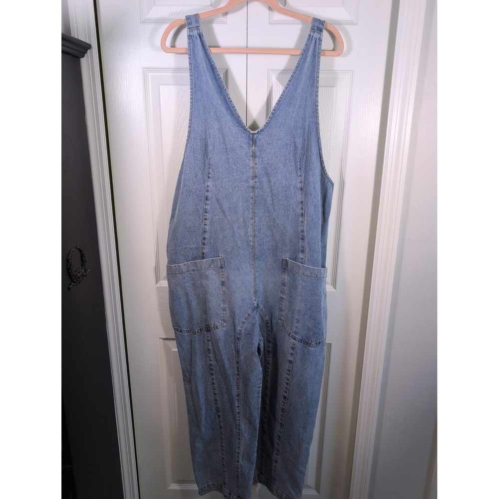 Bibi Blue Denim Wide Leg Jumpsuit Sleeveless Medium